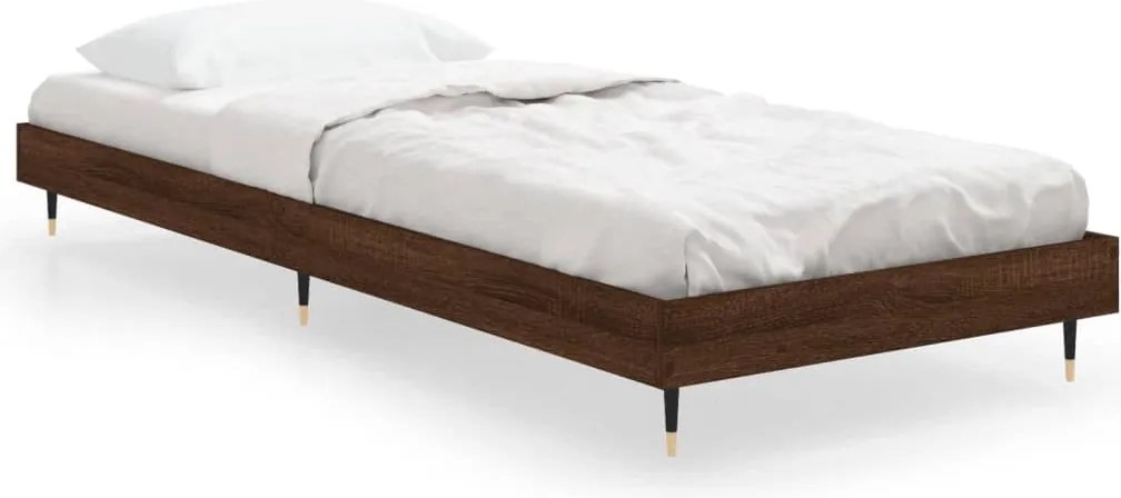 vidaXL Cadru pat fără saltea, stejar maro 75x190 cm lemn prelucrat