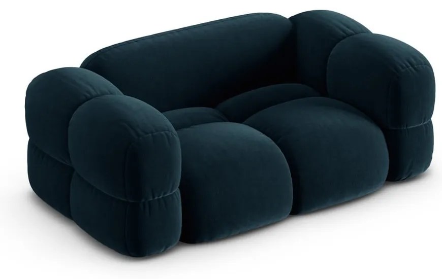 Canapea albastru-închis cu tapițerie din catifea 180 cm Loretto – Cosmopolitan Design