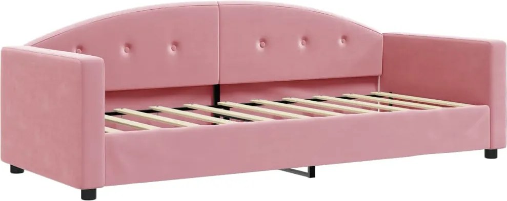 vidaXL Pat de zi, roz, 80x200 cm, catifea