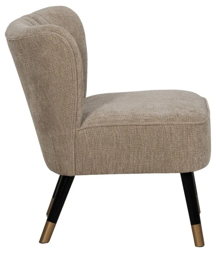 Fotoliu bej cu tapițerie din chenille Glam – Ixia