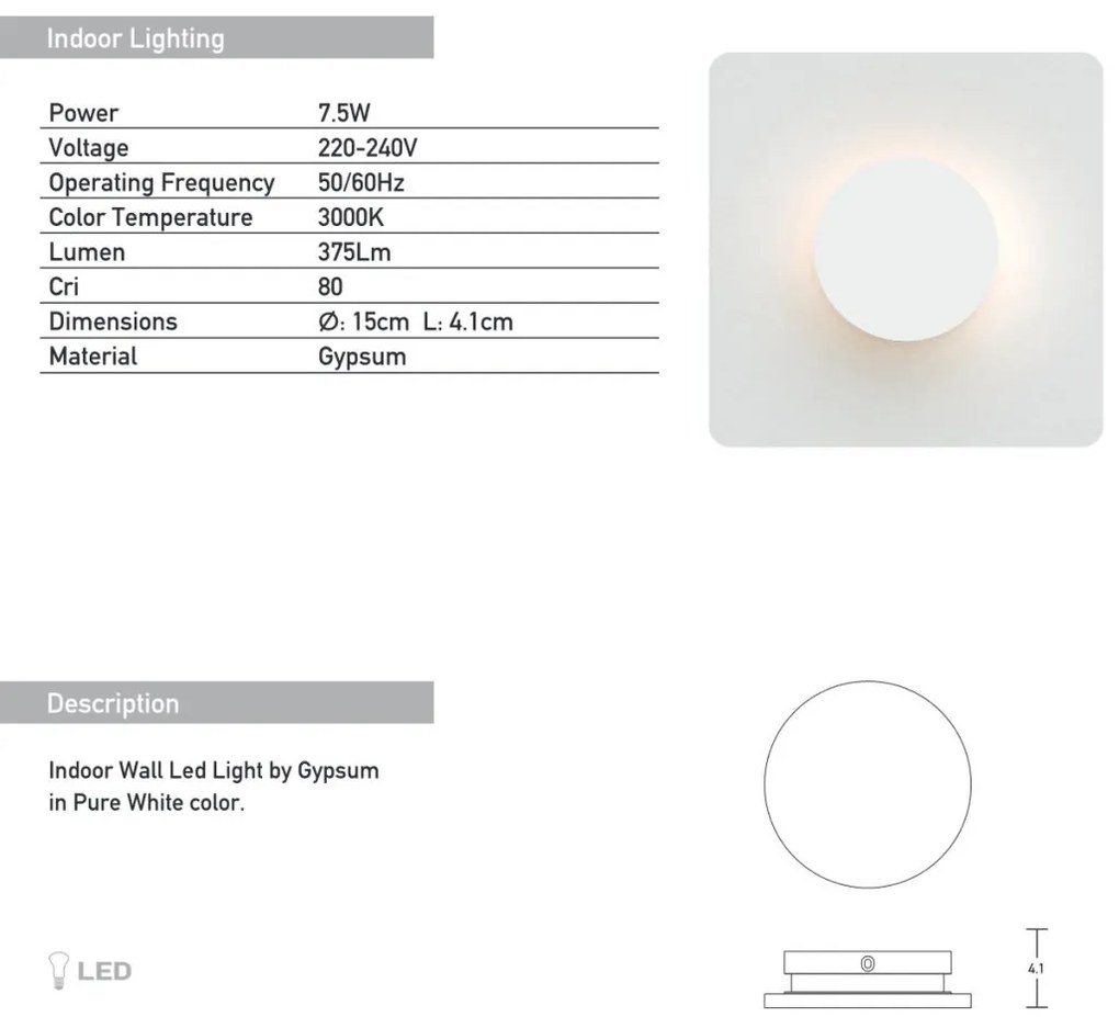 Aplica LED cu lumina ambientala Aviel D-15cm