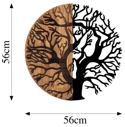 Decorațiune de perete d. 56 cm lemn/metal copac
