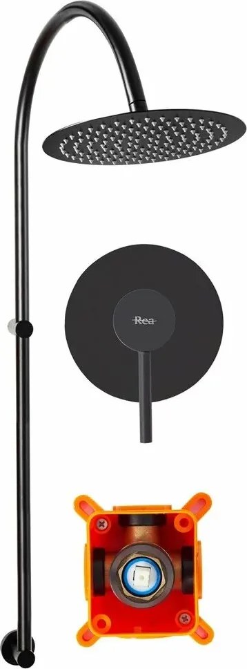 Sistem de dus cu baterie monocomanda Rea Lugano negru mat