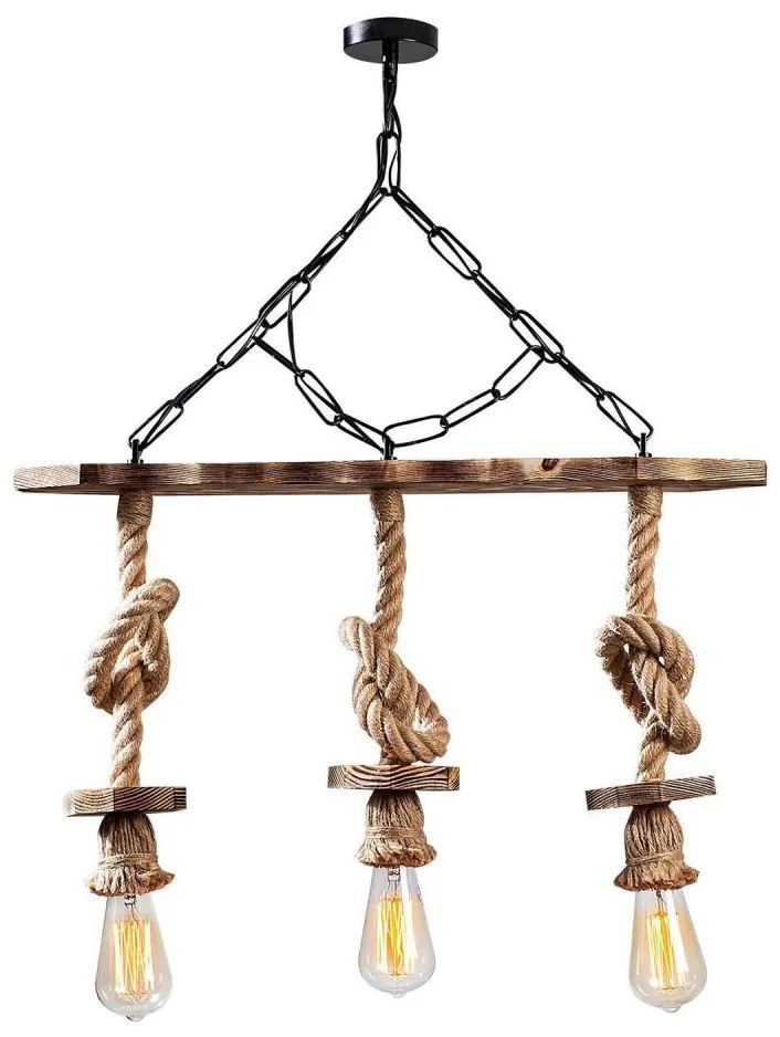 Candelabru EREBOS pe lanț 3xE27/40W/230V maro