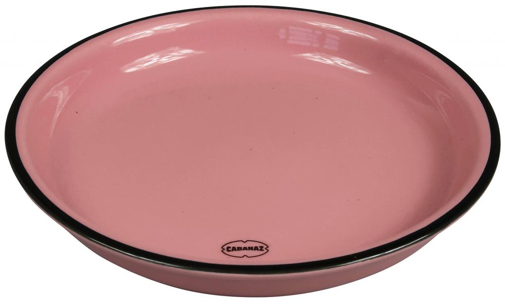 Set 4 farfurii din ceramica roz D 15,6 x H 2,4 cm