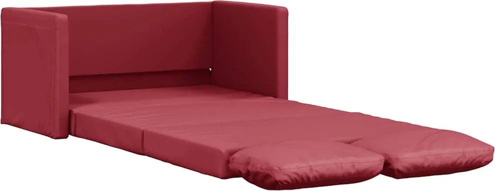 vidaXL Canapea extensibilă 2 în 1, roșu vin, 112x174x55 cm piele eco