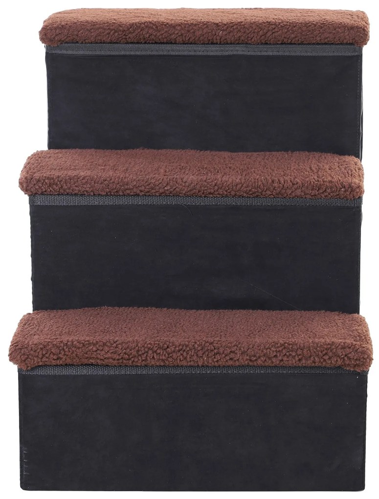 Scara captusita PawHut, cu sertare, 40x54x48cm, negru+maro | AOSOM RO