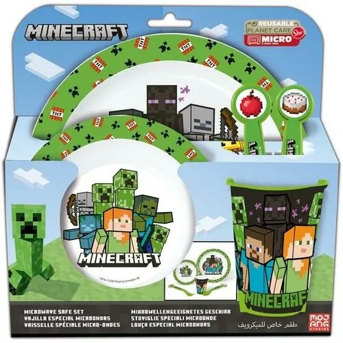 Set de masă din plastic Stor 5 piese Minecraft