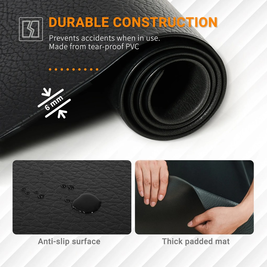 HOMCOM Covor Protecție Podea pentru Echipamente Fitness, Antialunecare, Rezistent la Abraziune, 180x90cm, Negru | Aosom Romania