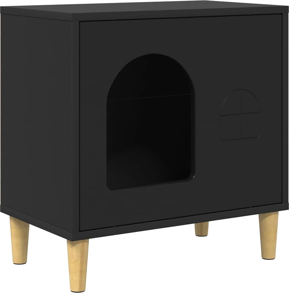 vidaXL Casa pentru pisici Negru 51 x 30 x 52 cm Lemn compozit