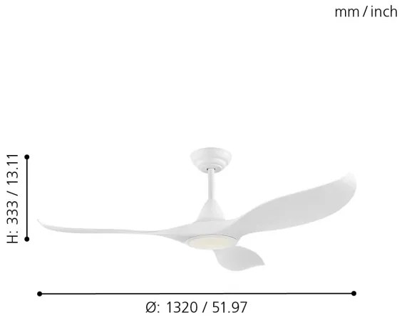 Ventilator LED de tavan Eglo 35006 CIRALI LED/15W/230V + telecomandă
