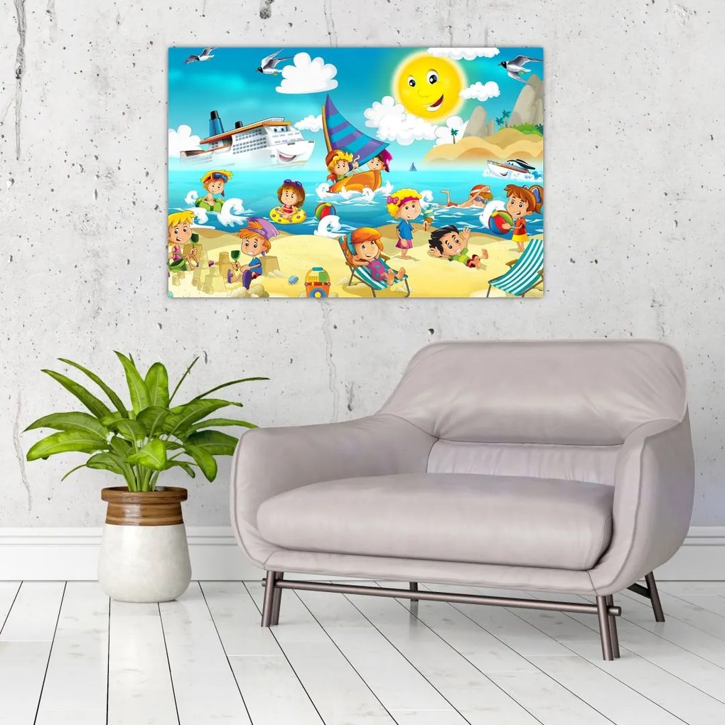 Tablou -Ziua la plajă (90x60 cm)