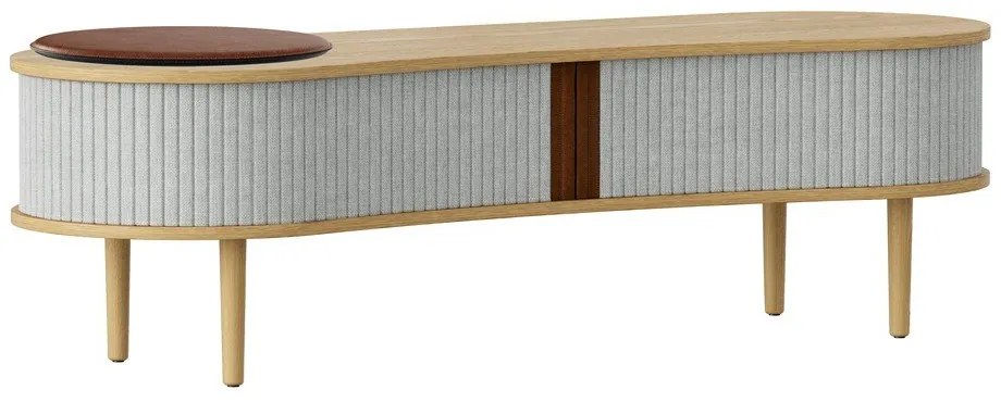 Masă TV gri/în culoare naturală cu aspect de lemn de stejar 140x40 cm Audacious – UMAGE