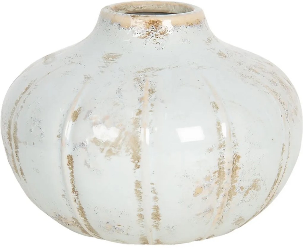 Vaza pentru flori ceramica alba maro Ø 18 x 13 h