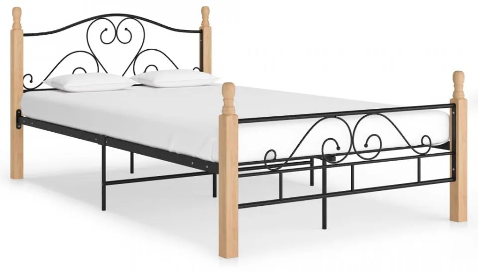 Cadru de pat, negru, 120 x 200 cm, metal