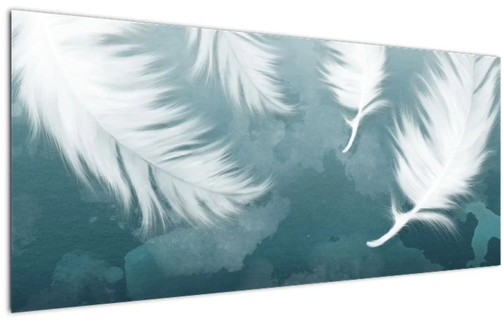 Tablou - Pene albe (120x50 cm)