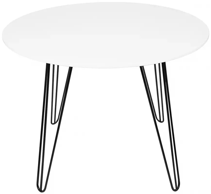 Masa de dining rotunda HARRY 100x100, albă