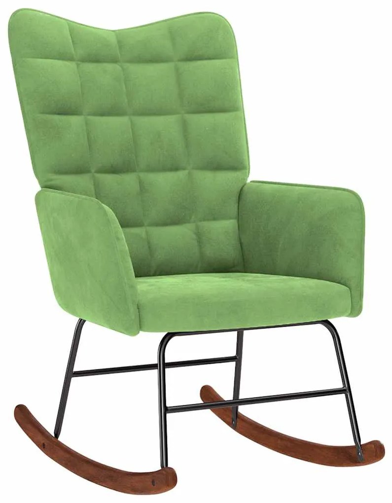 vidaXL Scaun balansoar, verde deschis, catifea