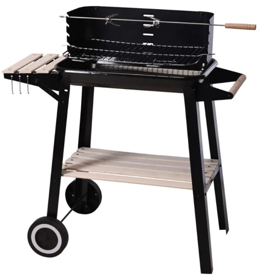 Gratar mobil cu masa de depozitare BBQ 83 x 45 cm