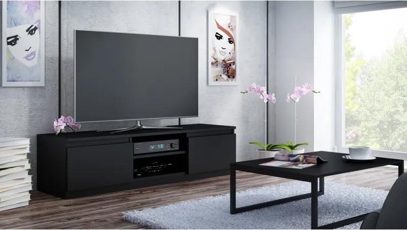 Comoda TV pentru living, model RTV120, culoare negru