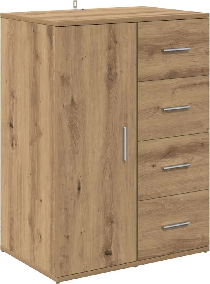 vidaXL Bufet cu sertar Stejar Artizanal 59 x 39 x 80 cm Lemn compozit