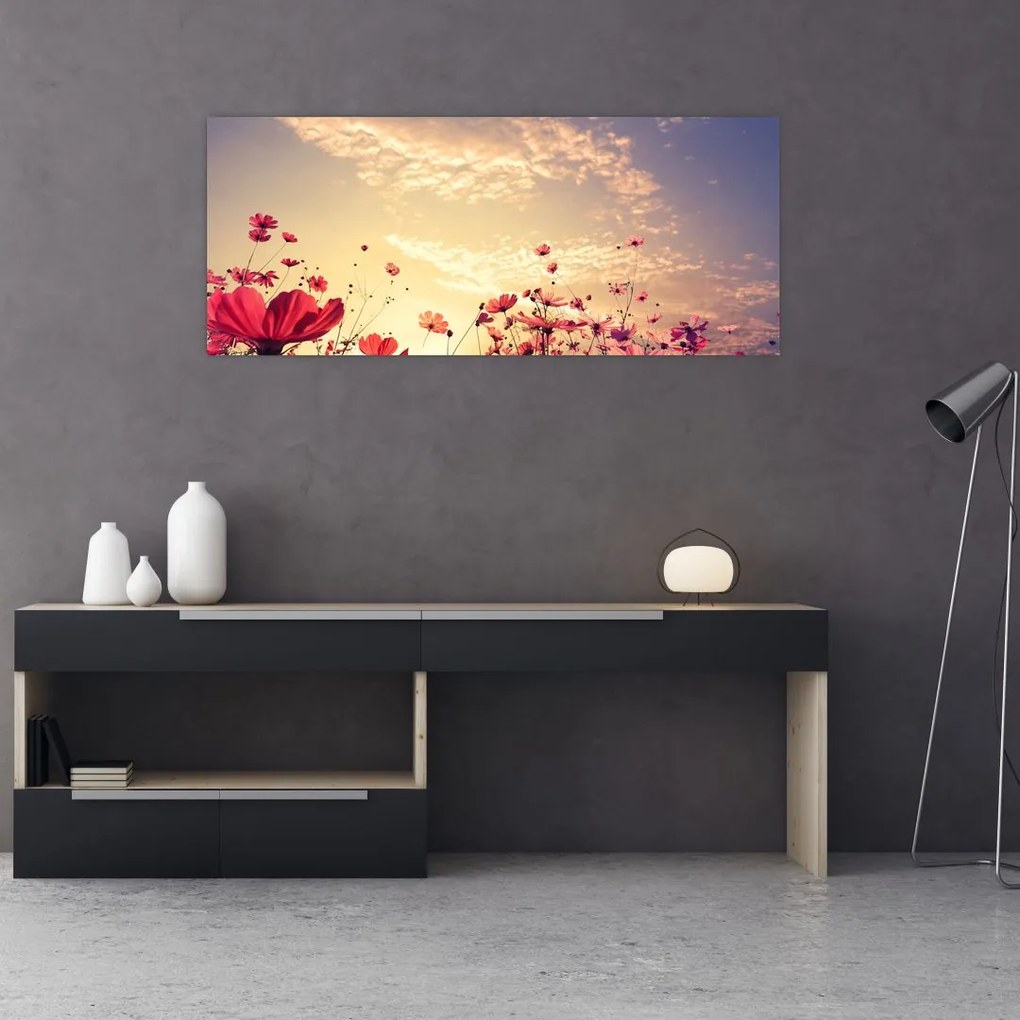 Tablou - Lunca cu flori (120x50 cm)