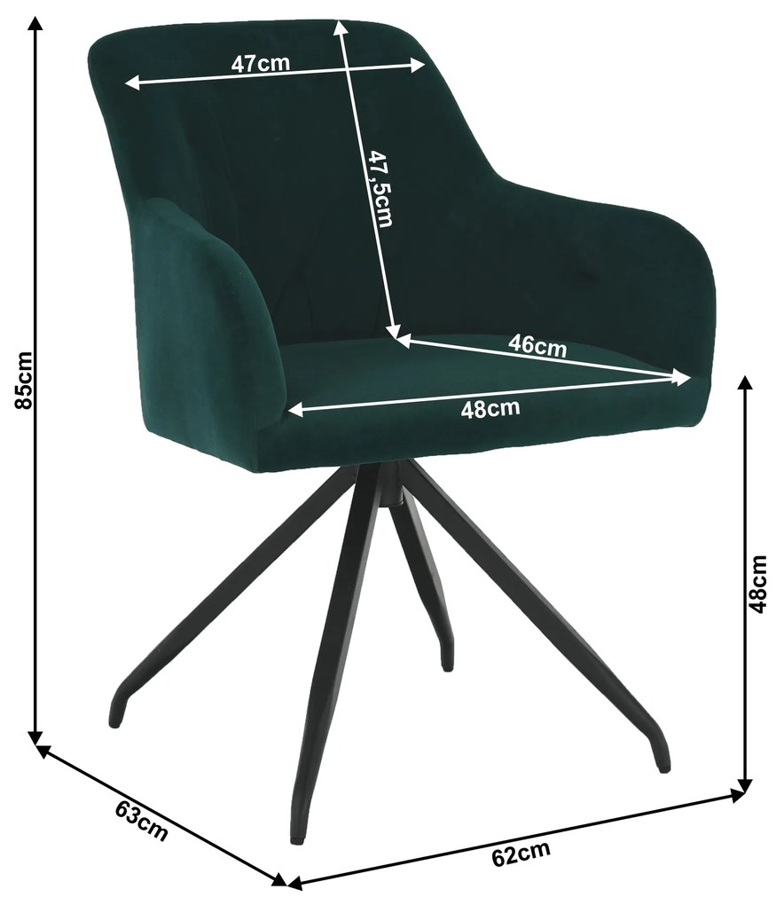 Zondo Fotoliu rotativ de design Vavien (verde). 1021255
