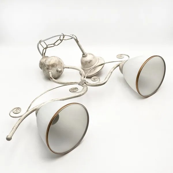 Lustră pe lanț RETRO 2xE27/60W/230V auriu/matină