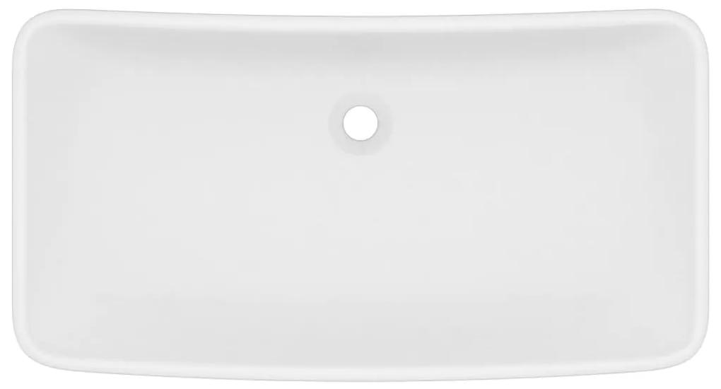Chiuveta dreptunghiulara de lux, alb mat, 71 x 38 cm, ceramica matte white