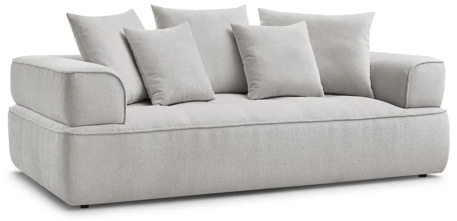 Canapea gri deschis cu tapițerie din chenille 237 cm Whesley – Bobochic Paris