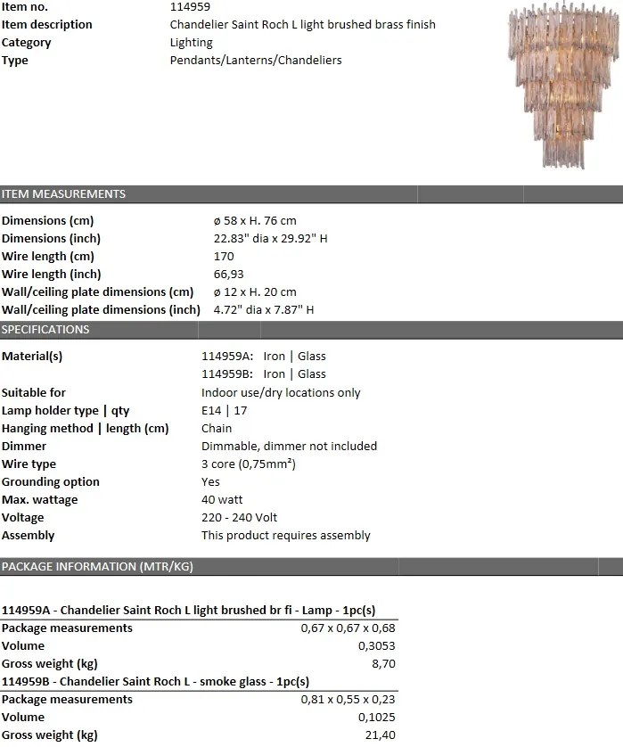 Candelabru dimabil Saint Roch L