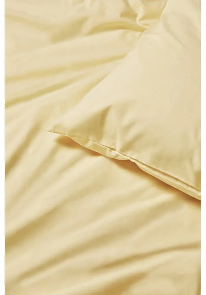 Lenjerie pentru pat dublu din bumbac Bonami Selection, 200 x 220 cm, galben vanilie