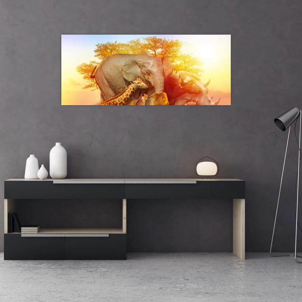 Tablou - Animale africane (120x50 cm)