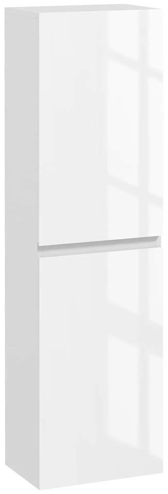 kleankin Dulap coloană depozitare baie stil contemporan 2 compartimente polițe reglabile 35 x 25 x 120 cm alb lucios | Aosom Romania