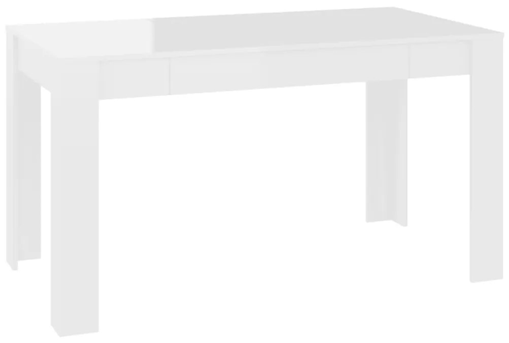 804208 vidaXL Masă de bucătărie, alb extralucios, 140x74,5x76 cm, PAL