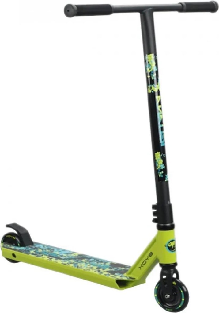 Trotineta Freestyle NOVOKIDS™ Iguana Special edition, maxim 100 kg, Frana picior, Cadru si roti aluminiu, Diametru roata 100 mm, Verde