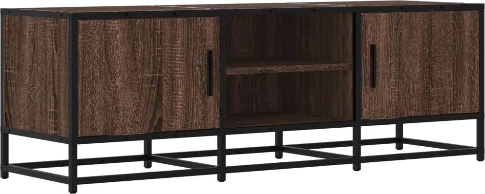 vidaXL Dulap TV, stejar maro, 120x35x41 cm, lemn prelucrat și metal
