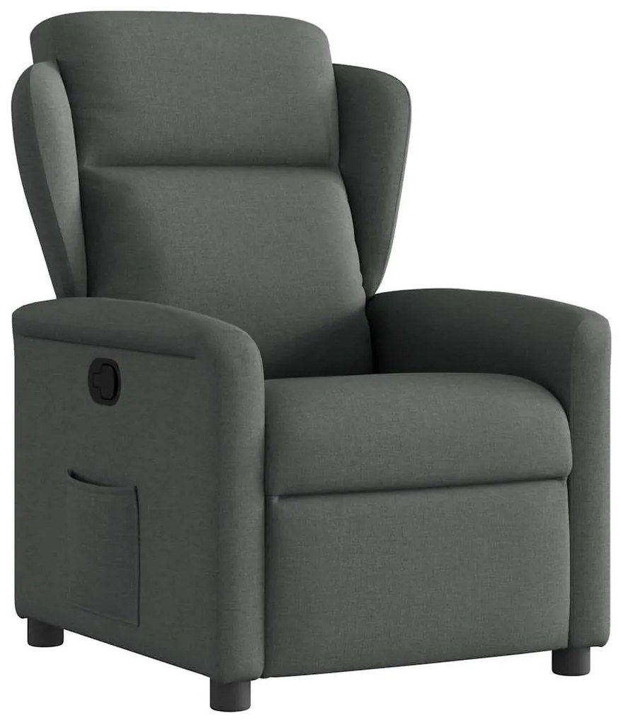 vidaXL Fotoliu rabatabil, gri închis, material textil