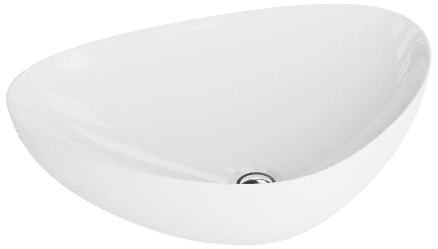 Lavoar pe blat Rune Gebo asimetric 59 cm alb lucios