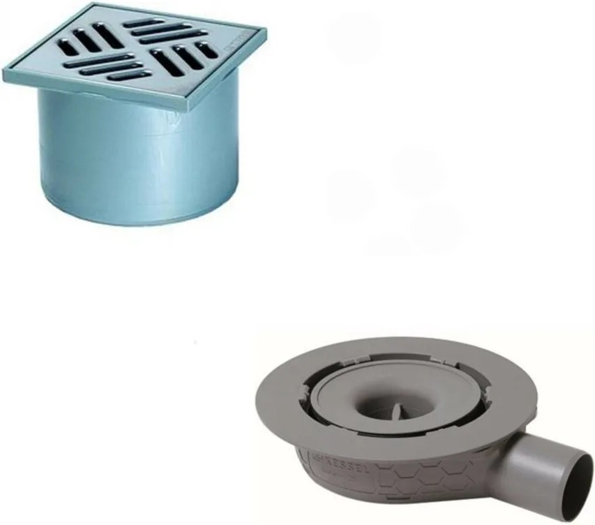 Set rigola pentru dus Kessel System 125 super slim cu capac inox