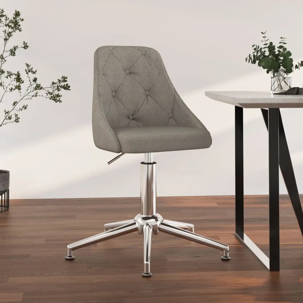 3084772 vidaXL Scaun de bucătărie pivotant, gri închis, textil