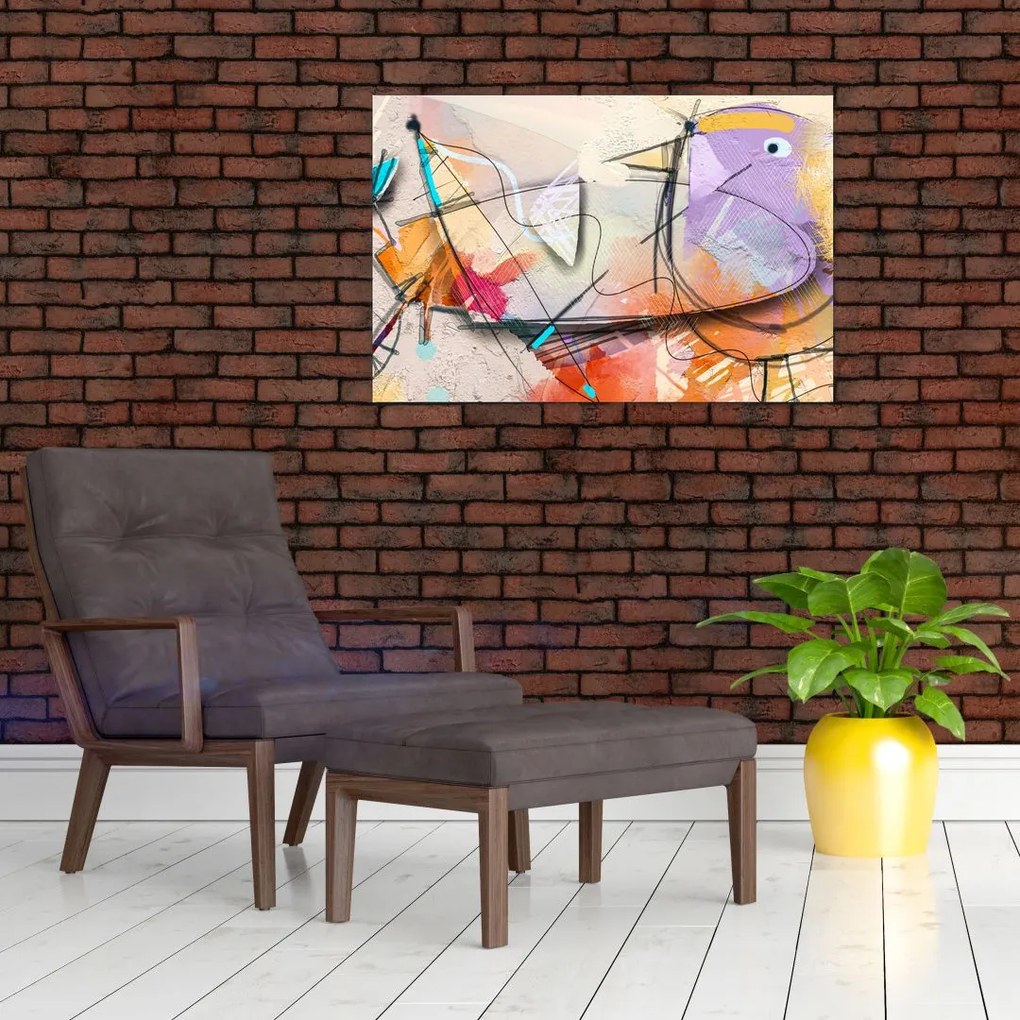 Tablou - Abstract, pasăre (90x60 cm)