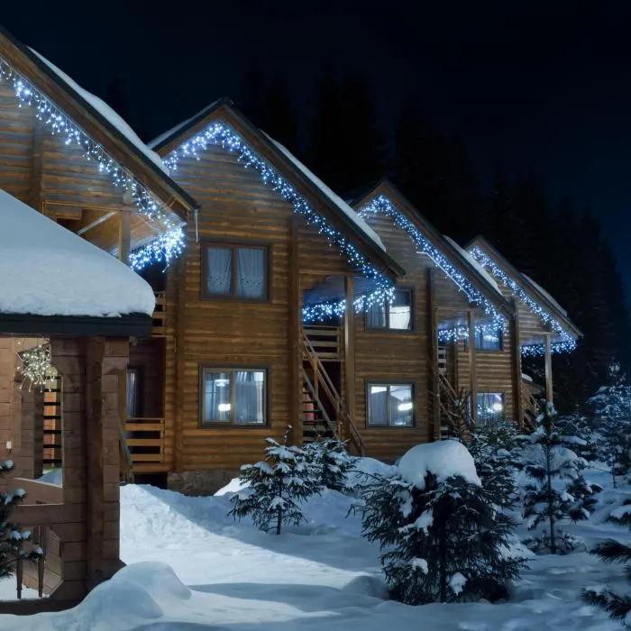 Blumfeldt ICICLE 320-WW LED-uri, lumini de Crăciun, țurțuri, 16 m, 320 de lumini LED-uri, culoare albă rece