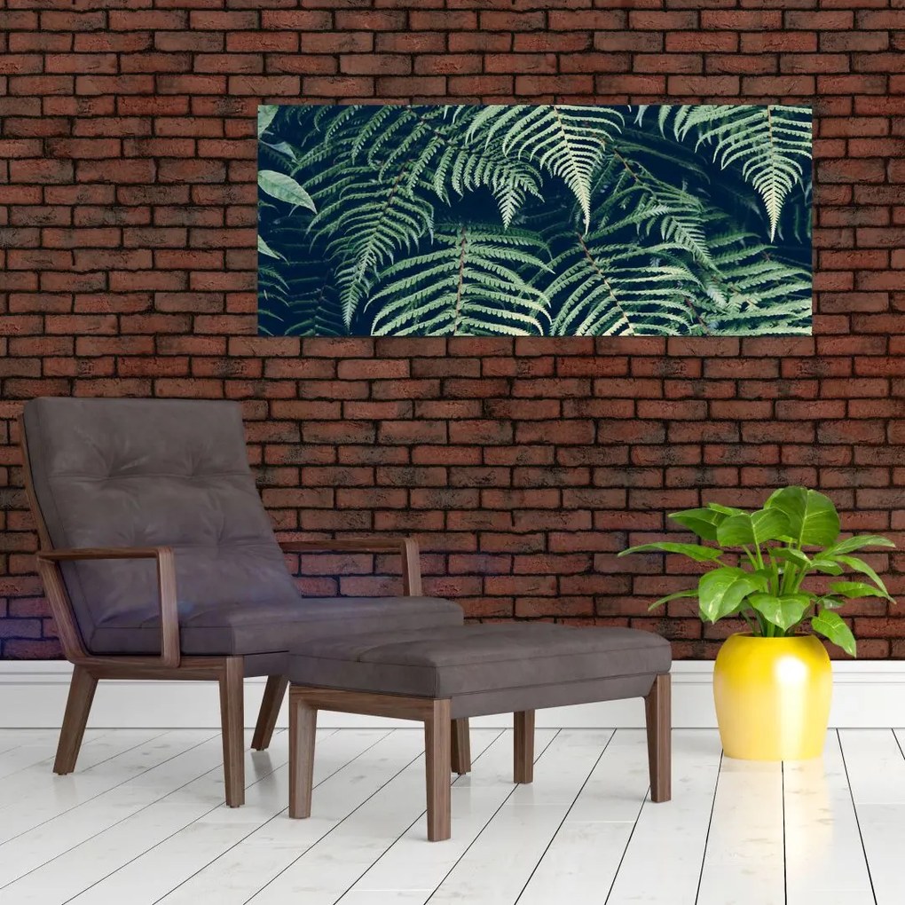 Tablou cu frunze de ferigă (120x50 cm)