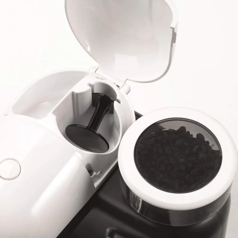 Espressor manual Ariete ESPRESSO MODERNA 1318/01, 1080W, 15 bar, 0.8 L, Rasnita încorporata, Spumare lapte, Alb/Negru