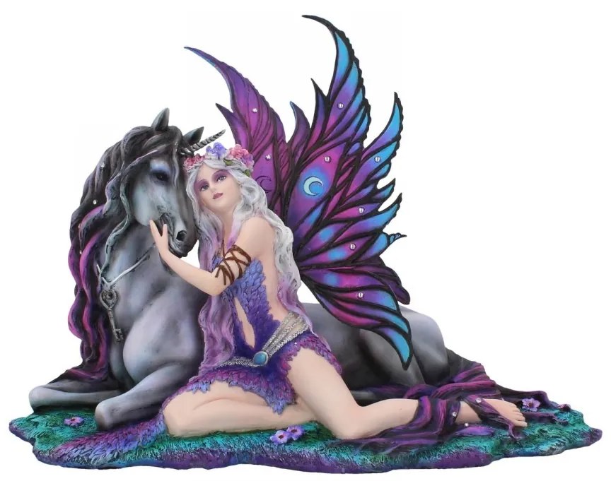 Statueta zana si unicorn Evania 40 cm
