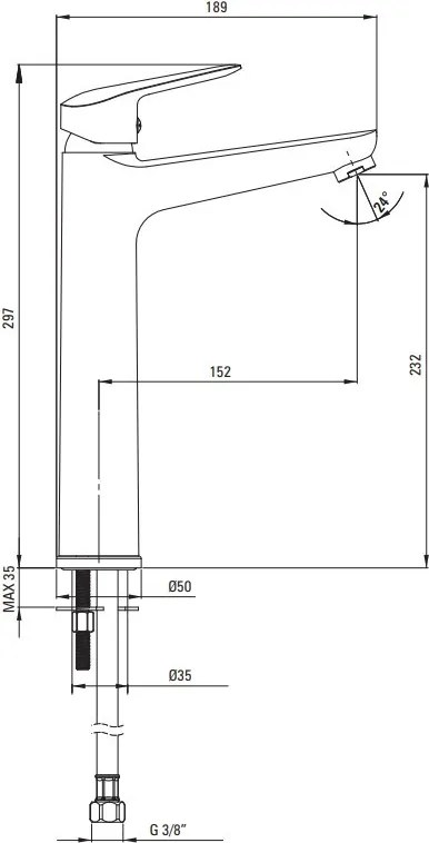 BORO Baterie pentru chiuvetă înaltă BMO_020K
