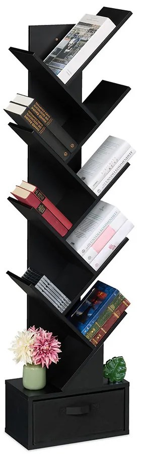 Raft de cărți cu 10 niveluri, negru