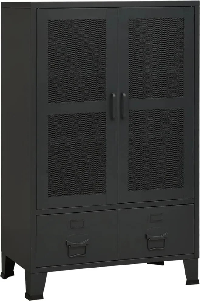 vidaXL Dulap industrial de depozitare, negru, 70x40x115 cm, metal