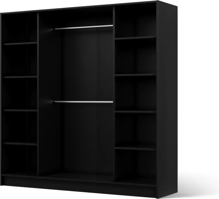 Dulap Lunara Hinged – cu oglindă – 200x51x200 cm – Negru – Lunara 200 Hinged Dulap – Varianta 2